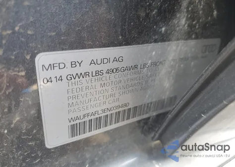 2014 Audi A4 Premium Plus z USA, uszkodzony, nr VIN WAUFFAFL3EN039480